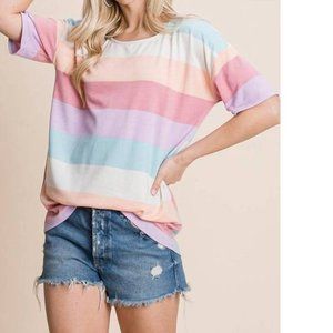 🎉 4 for $25 🎉 Vanilla Bay Tinsley Striped Short Sleeve Tee Small NWT